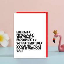 1 pièce Carte de remerciement "Je n'aurais vraiment pas pu le faire sans vous", cadeau de remerciement