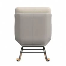 Mecedora de ocio con cojín de asiento extraíble, material de lino, 62 x 100 x 90,5 cm. - Beis - Ver 11