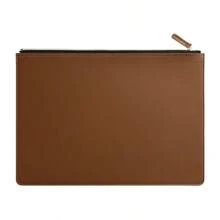 Leather Business A4 File Folder Zipper Document Bag Contract File Organizer Briefcase Portfolio,Bag For Contract/Invoice Storage,Back To School,School Supplies