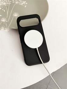 Funda protectora compatible con Pixel 9A 9 Pro XL/Pixel 8 Pro, con patrón de piel sintética y adsorción magnética - Negro - Ver 4