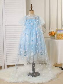 Nuevo vestido de princesa cute para niñas, disfraz de princesa de cuento de hadas con falda de tul y gasa para actuaciones y espectáculos infantiles de la Princesa Frozen