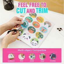 50 Stücke bedruckbare Aufkleber-Papiere, matte weiße Vollblatt-Etiketten für Laser- und Tintenstrahldrucker, A4 Größe, Schulbedarf