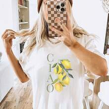 Ciao Shirt Italian Lemon  Language Lover Gift Tea Botanical Retro Vacation Summer  Summer 90s Vintage Italy Girl Graphic  Y2K