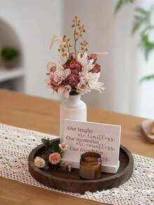 1pc Round Tortoise Tray, Decorative Bathroom Tray, Tortoise Display Tray, Serving Platter Tray, Perfume Tray, For Cosmetics, Jewelry, Skincare Products Storage