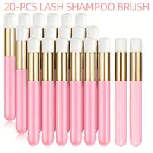 SRCKFIZ 睫毛洗发水 60ML 睫毛延长清洁剂带 2 件刷子睫毛清洁套装睫毛洗发水用于去除灰尘油适用于睫毛清洗浴沙龙和家庭使用 - 白色 - 查看 4