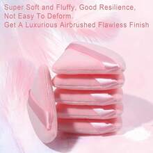 Makeup Sponge 2 Pcs EVAOUXIU Powder Puff Face Powder, Soft Plush Setting Powder Puff, Velour Cosmetic Foundation Blender Sponge Beauty Makeup Tools (Black) - po-2 粉紅色 - 查看 5