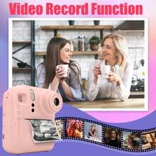 Upgrade Camera Instant Print voor mannen en vrouwen, 1080P HD Dual-Lens Selfie Digitale Camera met Printpapier Kerst Verjaardagscadeaus voor mannen en vrouwen, 1200/1300 MAh Oplaadbare Lithium-ion Batterij
