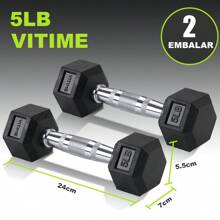 2 Mancuernas Hexagonales De Caucho 5LB 10LB 15LB 20LB 25LB 30LB Gimnasio