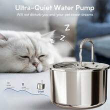 1 件不锈钢宠物饮水器，USB 供电自动猫狗饮水器，带防溅水盆，运行安静，可增加饮水量 - 无需电池，室内宠物配件|时尚宠物饮水器|宠物用品， - 彩色 - 查看 5