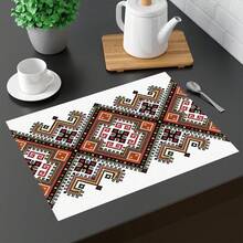 1/4/6/8/12 piezas, manteles de lino impresos lavables, almohadillas protectoras para mesa para interiores y exteriores, adecuadas para fiestas, fiestas y mesas de cocina