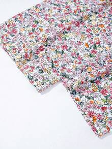 Acelitt 波西米亚风印花方领系带阔腿连体裤，夏季休闲度假 - 彩色 - 查看 7