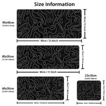 Large Black & White Terrain Graphics Gaming Mouse Pad With Stitched Edges, Non-Slip Rubber Base, Perfect For Computers, Laptops, And Office Desks, Large Mouse Pad