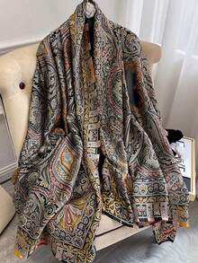 FADZOYLE 1 Stück 180*90cm Damen Seidentuch, Blume Muster Muster, seidig weiche Haptik, vintage Sommer Strandüberwurf, Satinkopftuch, Halstuch, Haargummi, Handtaschentuch, elegantes Abendkleid, Reise, Büro, Hochzeit und Geschenk - Verschiedenfarbig - Übersicht 8