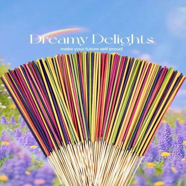 48/98/149pcs Mixed Colorful Scented Incense Sticks - Lavender, Mint, Jasmine, Rose, Cherry Blossom, Lemongrass, Sage Etc. - Aromatherapy Sticks For Relaxation, Reading, Music, Yoga. Vibrant Colors, Home Decor, Suitable For Holiday Gifts (Christmas, Halloween, Easter, Thanksgiving)