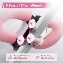 MERACH Ab Machine, Adjustable Ab Trainer For Core Workout At Home, Foldable, Knee Support, Abdominal Exercise Machine For Home, Core Training System - 粉色 - 查看 4