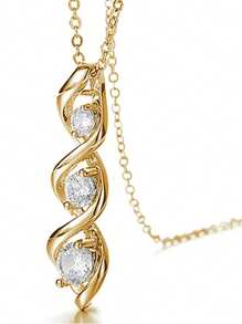 1 Pc Romantic Cubic Zirconia Necklace Pendant For Women For Valentine's Day Gift Engagement Anniversary Party Jewelry
