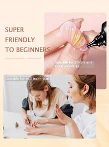 GLOZ 35ML 3D Sculpting Gel Nail Glue For Nail Designs And DIY Nail Art - Clear Gel Polish For Drawing, Molding, Sculpture And Decoration With Nail Rubbing Strips