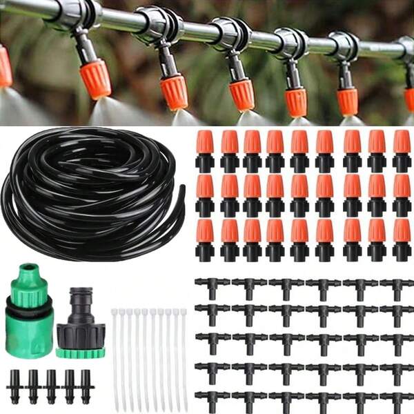 Garden Watering System, Drip Irrigation System Kits With 1/4 Inch Blank Distribution Tubing Hose, Automatic Irrigation Equipment Set For Patio Lawn