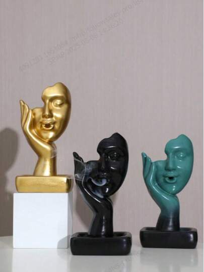 1 件树脂香炉，多功能树脂雕像装饰，回流香座瀑布香架，抽象人体雕塑艺术装饰，适用于家居装饰、餐桌装饰、礼物（不含香）