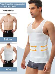 Sweat Waist Trainer Girdle Workout Sauna Tank Top Vest For Women Weight Loss Exercise, Double Tummy Slimmer - White - View 5