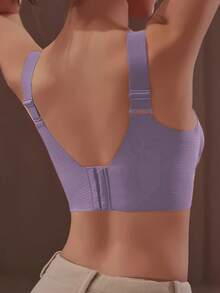 Two Pieces Soft Support Anti Sagging Women's Underwear, Adjustable Shoulder Straps Without Steel Rings Bra - Multicolor - View 2