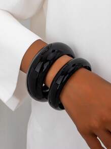 2pcs Exaggerated Vintage Style Gold Tone Bangle Bracelets For Women, Suitable For Party, Date, Holiday Occasions, Gift Accessories