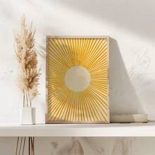 1 件无框现代旭日墙饰：波西米亚风极简主义阳光海报，抽象中世纪装饰印刷品 - 彩色 - 查看 11