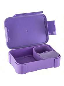 1pc Mini Lunch Box With Compartments, Bento Box For Kids, 900ml Leak-Proof Lunch Container, Suitable For Adults, School, Travel, Microwave/Dishwasher , Birthday/Christmas Gift (Purple) (Green) (Rose Red) (Lake Blue) - Multicolor - View 7