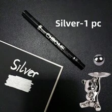 Chrome Mirror Marker Pen,Silver/Golden/Copper, Metal Reflective Marker, Chrome-Plated Mirror Effect Marker, 2mm Pen Tip,Quick Drying And Waterproof, Suitable For Rocks, Walls, Cups, Ceramics And Glass Crafts,Ideal For Painting, Graffiti, Highlight Markings And Crafts DIY Back To School