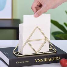 1pc Stylish Modern Metal Napkin Holder For Bathroom And Kitchen - Table Accessory For Tissue Organization - Golden/Rose Gold/ Black - Multicolor - View 6