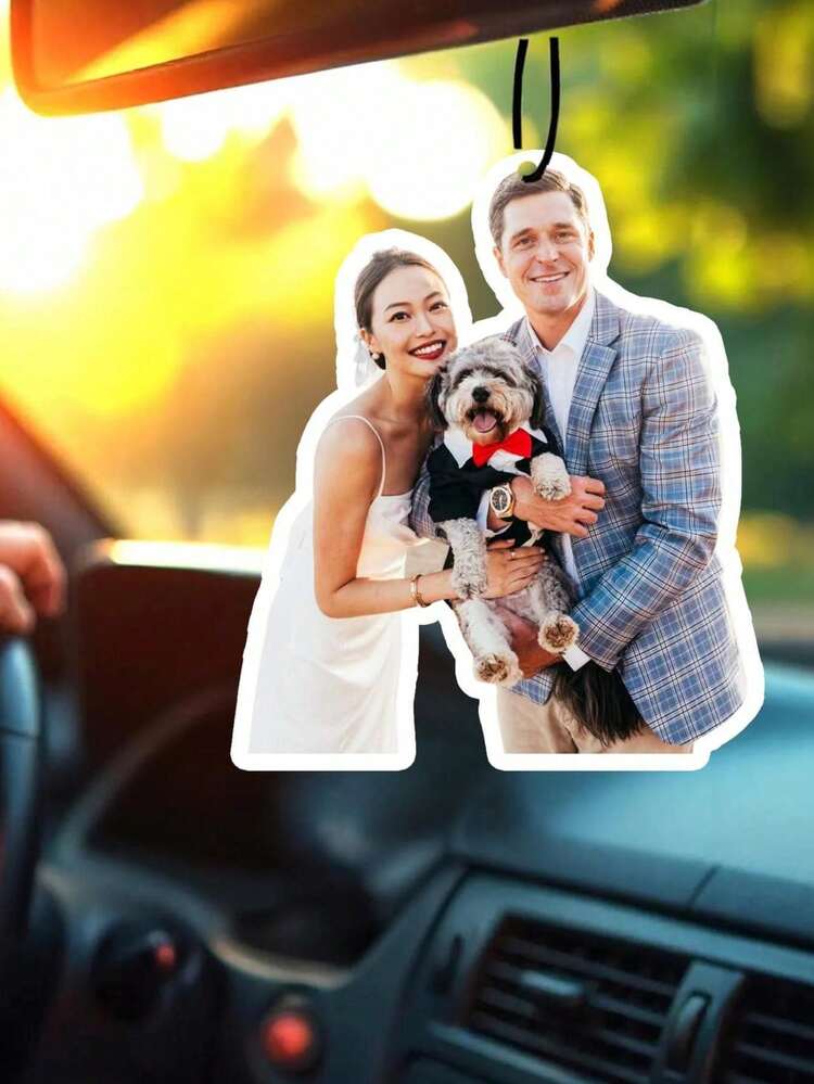 1pc Personalized Car Accessory, Custom Photo Hanging Decor, Customized Acrylic Car Interior Accessory, Father's Day Gift, Gift For Dad, Gift For Her, Gift For Him, Christmas Gift - Multicolor - View 3