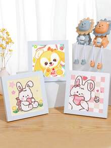 1 conjunto de kit de pintura de diamante de desenho animado, sem moldura, kit de pintura de bordado de diamante de desenho animado fofo para adultos, kit de mosaico adequado para iniciantes adultos, ponto de diamante 5D adequado para adultos, decoração de casa faça você mesmo fácil, presente de arte com pedras preciosas