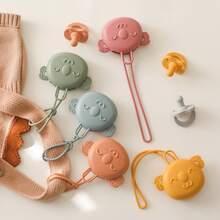 Minimalist Multi-Color Koala Pacifier + Storage Bag Set, Baby Teething & Soothing Toy, Washable Safe Soft Silicone - Multicolor - View 2