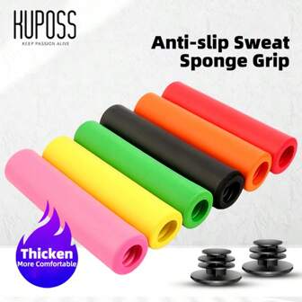 Poignées de vélo KUPOSS MTB en silicone éponge, poignées de guidon antidérapantes, absorbant les chocs, souples, pour cyclisme