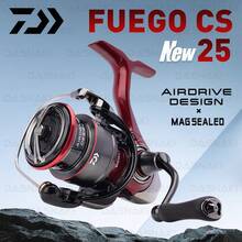 2025 DAIWA FUEGO CS Spinning Reel, 6+1 Bearings, Light Body Spinning Reel Frame/Light Drive Spool, ZAION V Body - Red - View 1