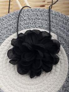 Summer Elegant Vacation Style Rope & Fabric Flower Necklace & Waist Chain - Beige - View 6