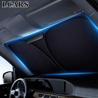  Foldable LCARS Car Windshield Sun Shade, Thickened Non-Transparent Front Window Sun Visor, SUV & Sedan Windshield UV Protection, Car Accessories Sun Blocker, Privacy Protection