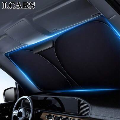  Foldable LCARS Car Windshield Sun Shade, Thickened Non-Transparent Front Window Sun Visor, SUV & Sedan Windshield UV Protection, Car Accessories Sun Blocker, Privacy Protection