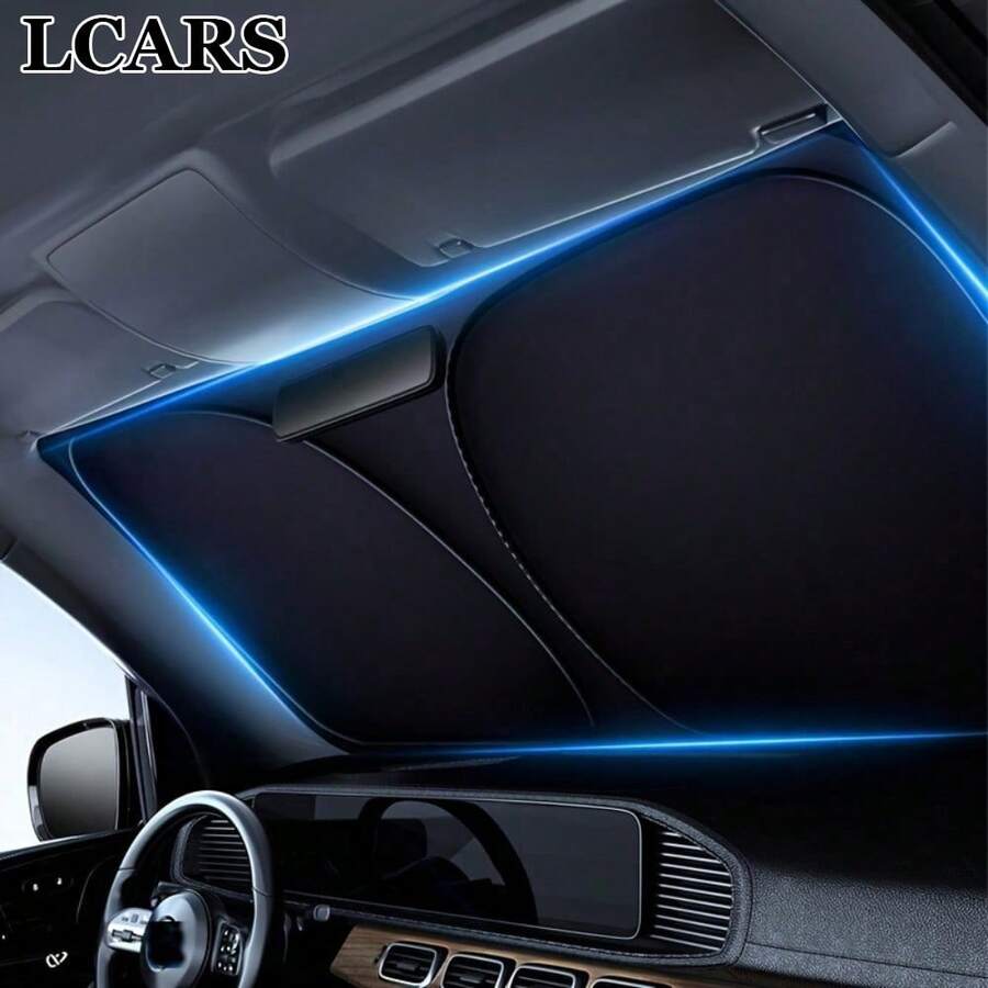 可折叠 LCARS 汽车挡风玻璃遮阳板，加厚不透明前窗遮阳板，SUV 和轿车挡风玻璃防紫外线，汽车配件遮阳板，隐私保护
