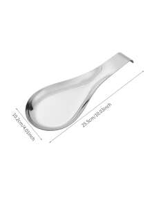 1pc Stainless Steel Ladle Rest Holder Coaster Mat For Kitchen Utensils - Silver - View 2
