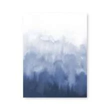 Pittura astratta ad acquerello blu indaco, stampe su tela d'arte da parete a tema oceano e , poster nordici per decorazione parete del soggiorno, con opzione cornice
