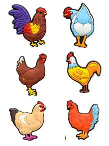 Hen Shoe Decoration Charms, Chicken Charms Accessories For Shoes, Bracelets, Wristbands, Sandals, Gifts For Birthday, Party, Holiday, Teens, Adults, 13pcs Shoe Charms For Shoes Decoration