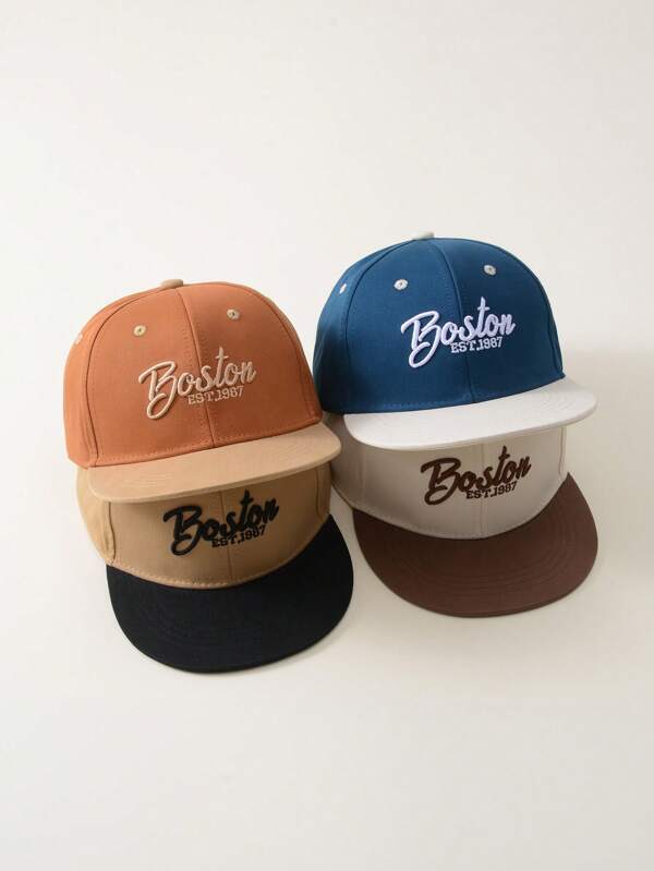 1pc Unisex Embroidered Letter Flat-Brim Fashionable Streetwear Hip-Hop Children's Baseball Cap, Adjustable For Outdoor Spring/Summer/Autumn