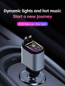 这款星光车载手机充电器配备可伸缩C型和iOS充电线。每根数据线可拉伸至80厘米（31.5英寸）。