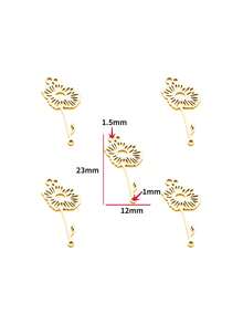 5 件空心花形不锈钢 DIY 珠宝配件、项链、服装、钥匙链吊坠，W433