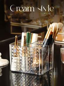 1pc Acrylic Transparent Desktop Makeup Brush Holder, Organizer Display Stand, Square Pen Holder, Home Decor, Suitable For Bathroom, Office Supply Storage Box Bag, Bags, Makeup Bag, Vanity, Travel, Make Up Bag, Organizer, Storage, Travel Essential, Makeup Organizer, Makeup Bags, Toiletry Bag, Desk Organiser, Cosmetic Bag, Makeup Pouch, Make Up Organizer, Vanity Accessories, Make Up Pouch, Make Up Bags, Jewellery Box, Pouch, Makeup Brush Holder, Brush Holder, Perfume Organiser, Pouch Bag