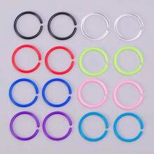 Set de 8 a 16 piezas de anillos de nariz circulares flexibles y coloridos de acrílico, anillos de septum de la nariz, aros para el cartílago, joyería de perforación unisex - Estilo 2 - Ver 8