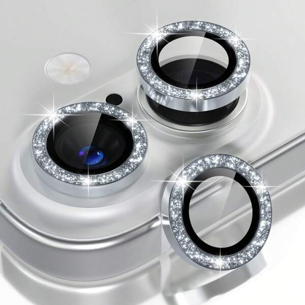 3pcs Camera Lens Protective Film Suitable For IPhone 16 15 11 12 13 14 IPhone 15 11 12 13 14 Plus Tempered Glass Metal Ring Cover, High-Definition Transparent