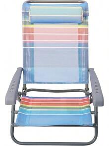 Beach Folding Chair With Rainbow Textilene 7 Position Adjustable - Multicolor - View 4