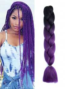 Estensioni per trecce arcobaleno da 24 pollici, capelli sintetici viola professionali, trecce jumbo, estensioni per capelli colorate a gradiente africane per intrecciare all'ingrosso per Ognissanti e Natale